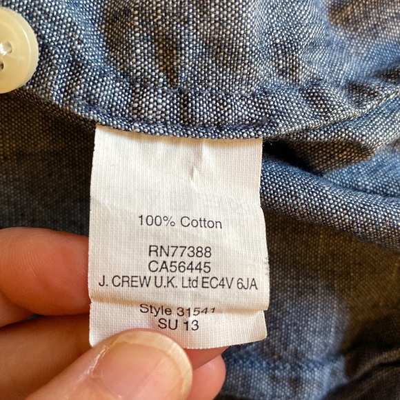 J.Crew chambray polka dot button up shirt XXS - Picture 9 of 9